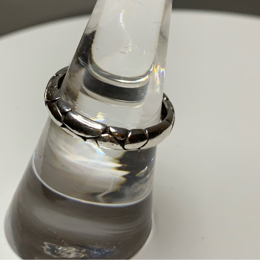NWB Sterling Reptile Skin Pattern Stacking Ring - Picture 2 of 8